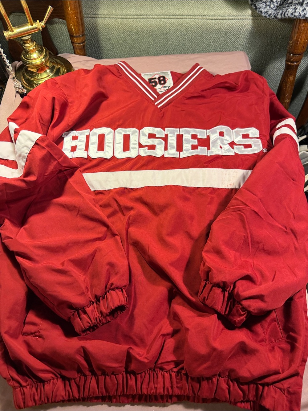 Unbranded Red V-Neck Pullover Sweater with Hoosiers Script